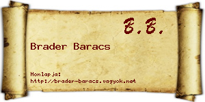 Brader Baracs névjegykártya